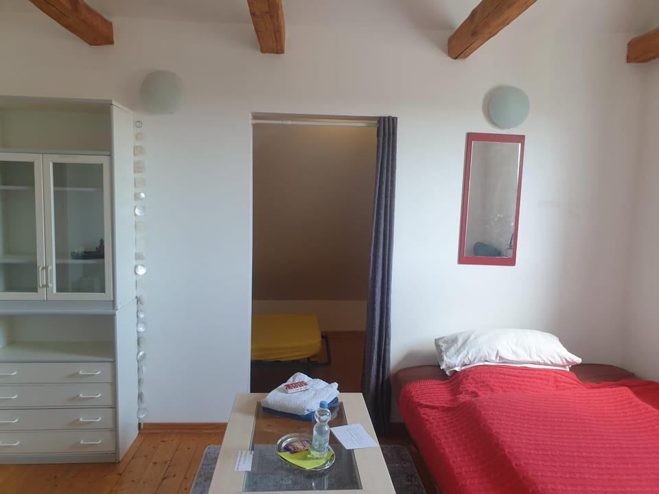 Bed, Photo of the whole room, Bedroom, towels, wardrobe