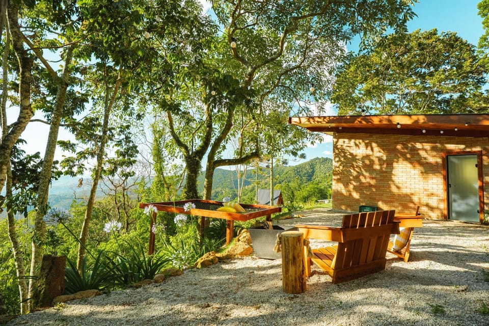 Patio, Natural landscape, Dining area, Garden view, Mountain view