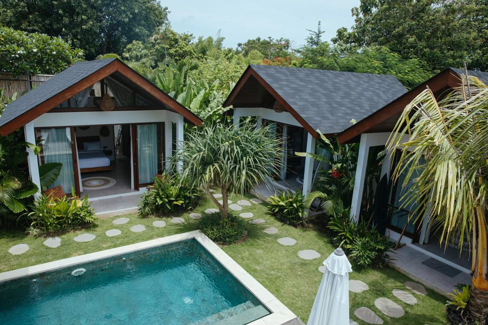 Property building, Patio, Spring, Day, Garden, Garden view, Pool view, Swimming pool, Swimming pool, sunbed