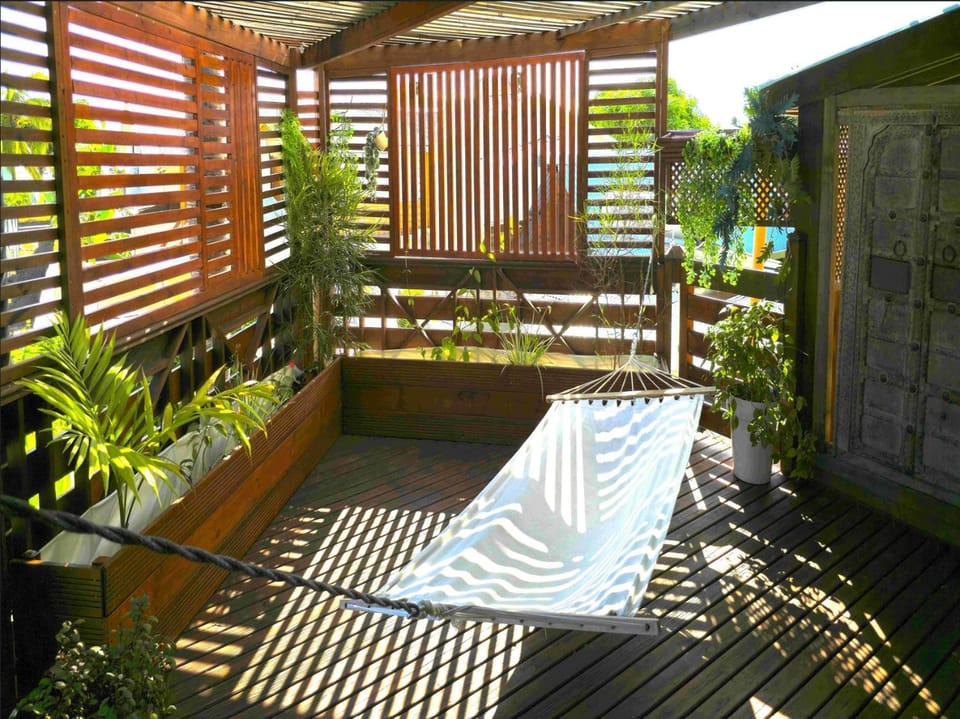 Patio, Garden, Garden view, sunbed