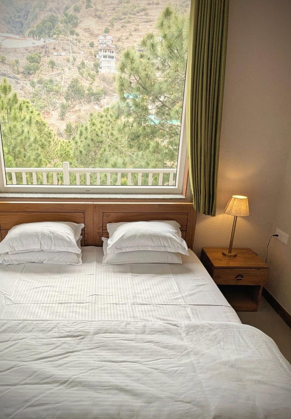 Bed, Natural landscape, Bedroom, Mountain view
