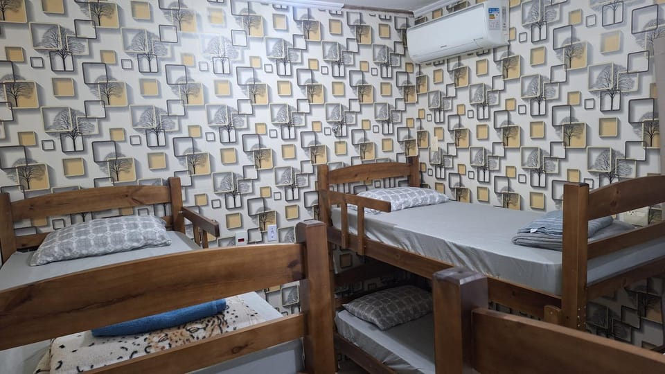 Photo of the whole room, Bedroom, bunk bed, air conditioner