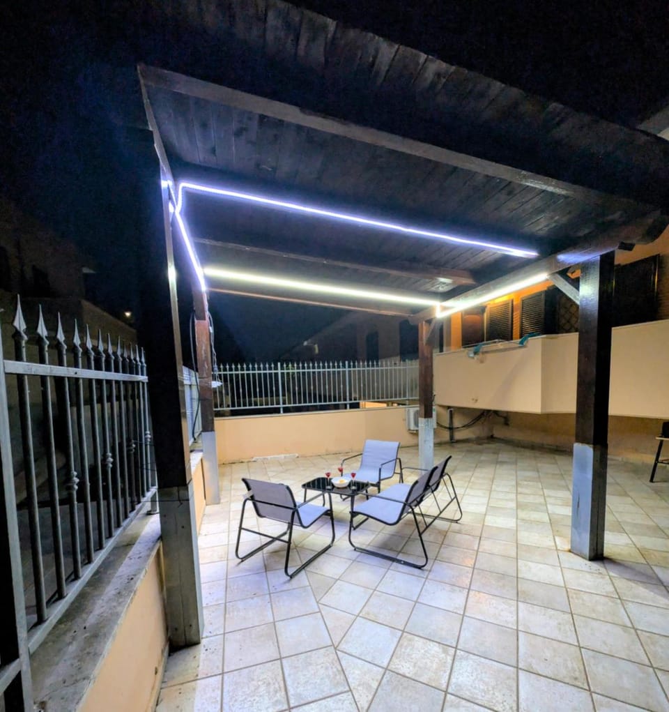 Property building, Patio, Night, Garden, View (from property/room), Balcony/Terrace, Balcony/Terrace