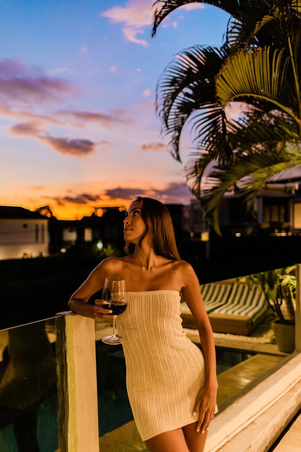 Patio, Night, People, Natural landscape, View (from property/room), Balcony/Terrace, Guests, Pool view, Swimming pool, Sunset