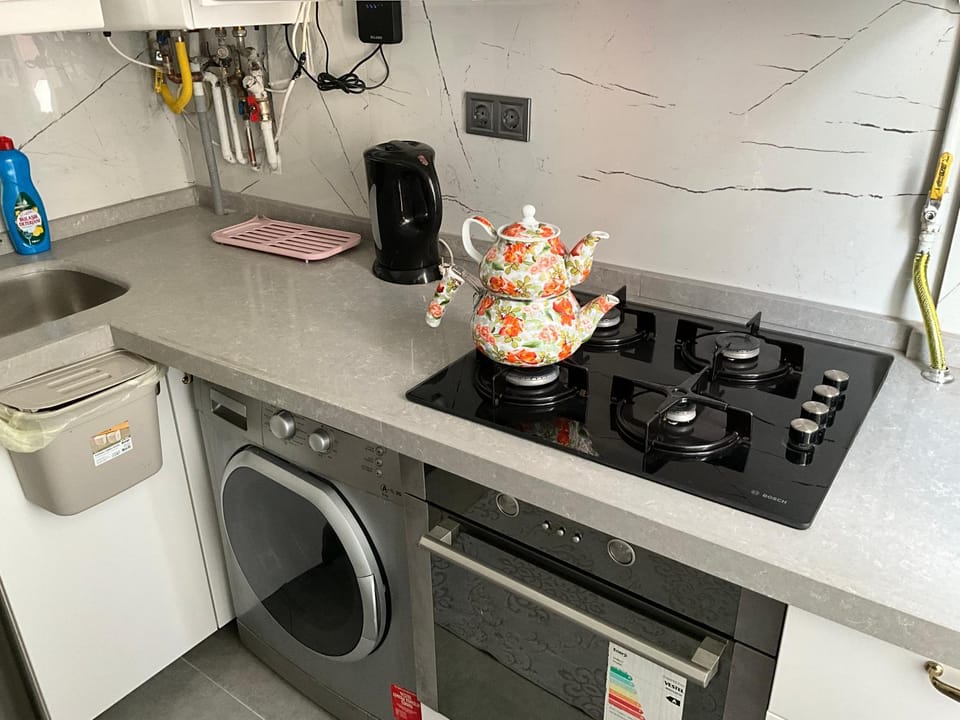Coffee/tea facilities, Kitchen or kitchenette, dishwasher, oven, stove, washing machine
