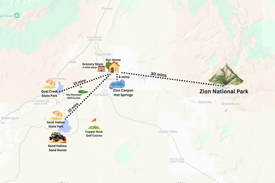 Near Zion 3BR Sleeps 8 Patio Dining & Grill House in La Verkin