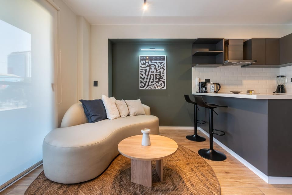 Kitchen or kitchenette, Living room, Dining area