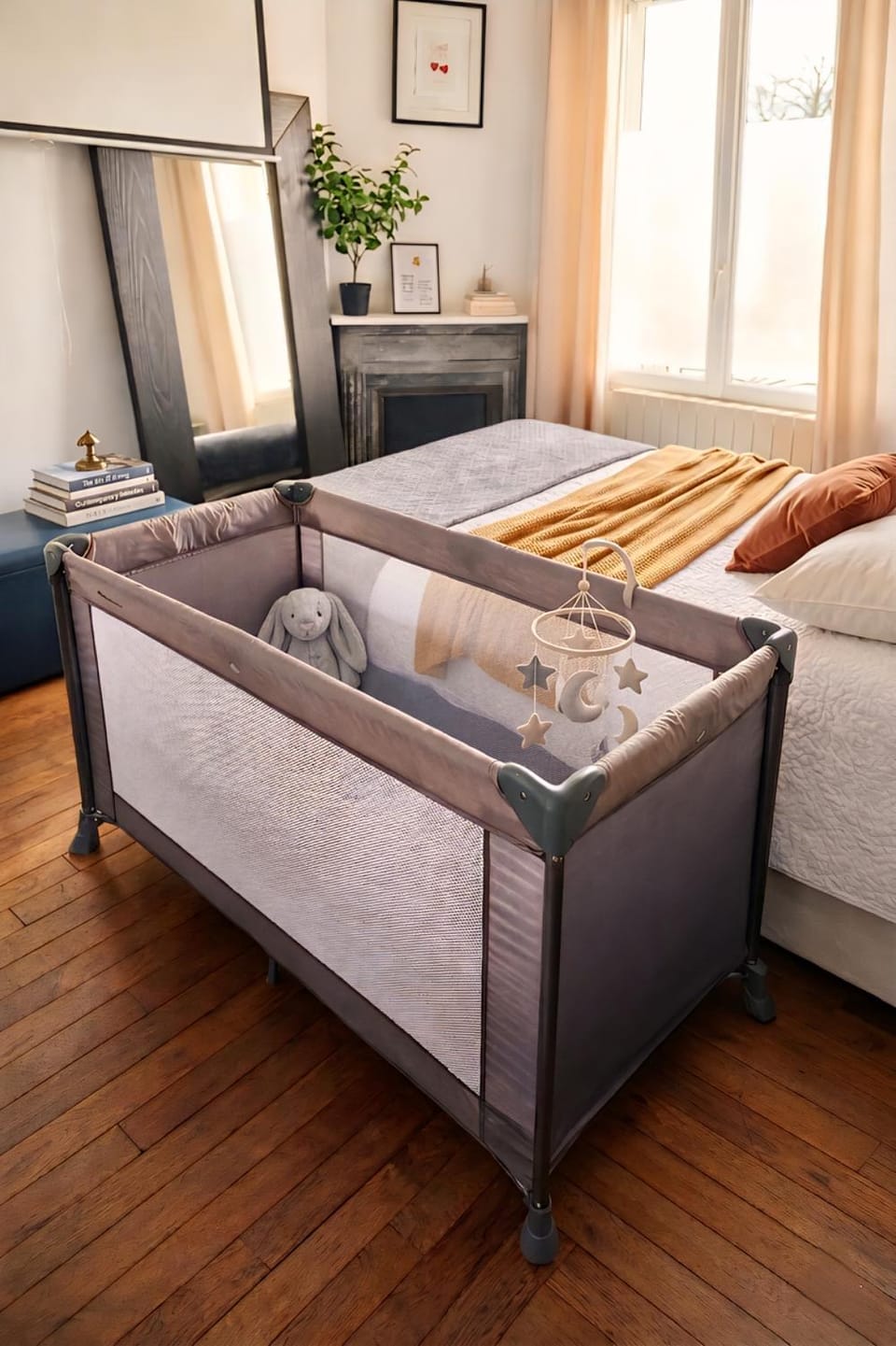 Bed, Night, Photo of the whole room, Bedroom, cot