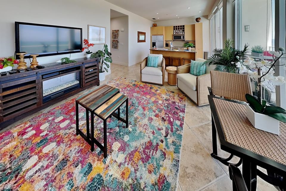 TV and multimedia, Kitchen or kitchenette, Living room, Seating area, Sea view, furniture