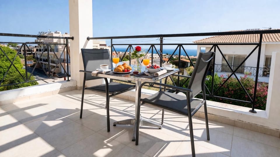 Patio, Day, Natural landscape, View (from property/room), Balcony/Terrace, Food and drinks, Seating area, Dining area, Food, Sea view, Drinks