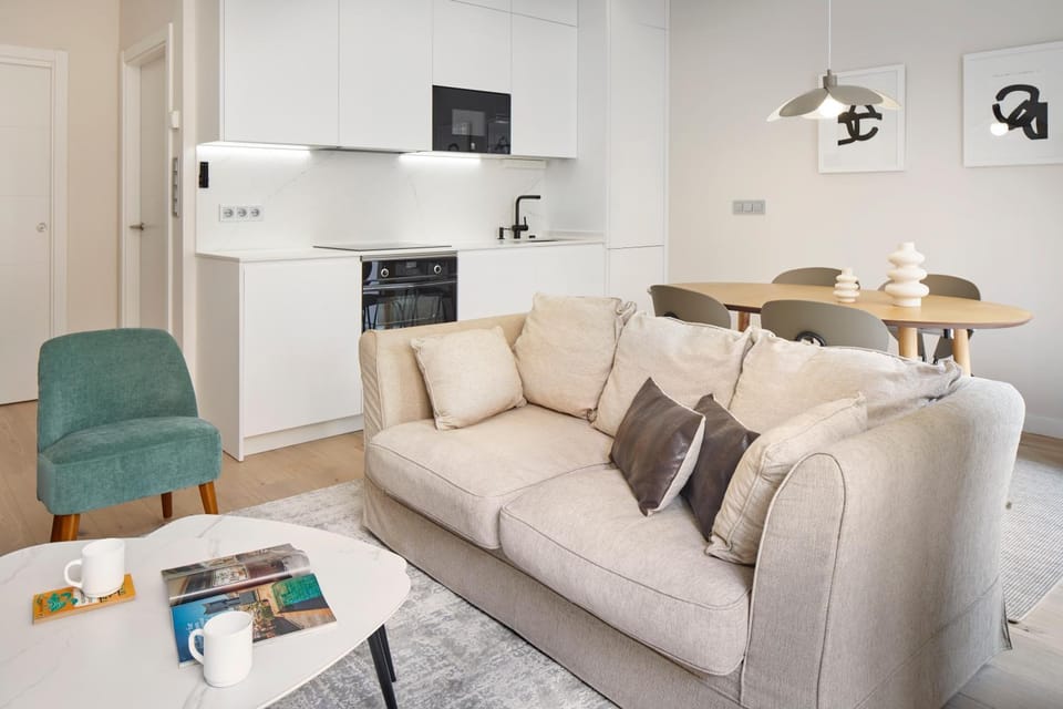Living room, kitchen