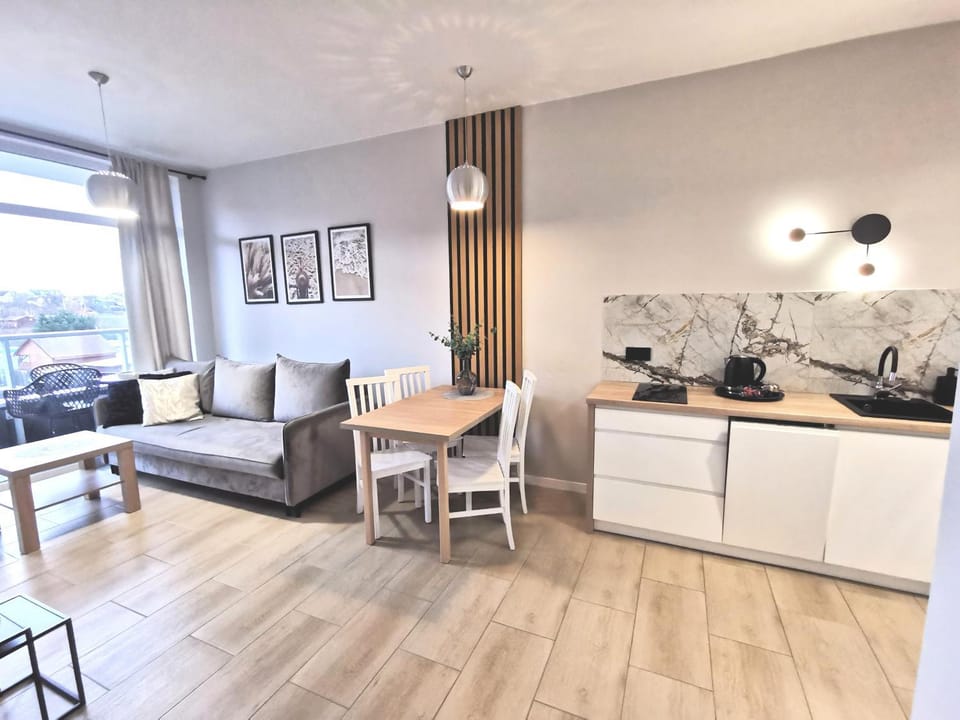 Kitchen or kitchenette, Living room, dishwasher, stove