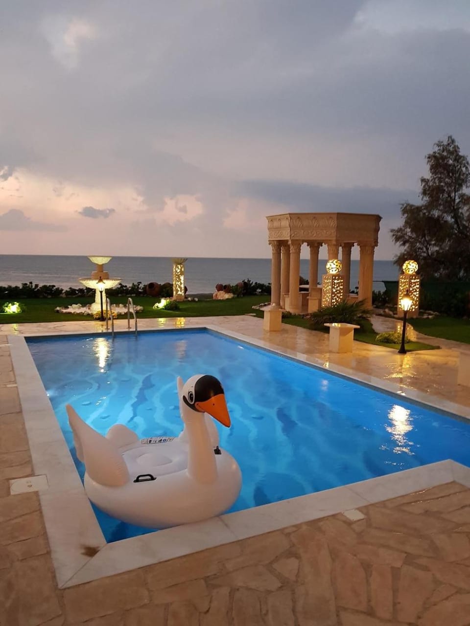 Luxury Beachfront Villa with a Pool House in Paphos District