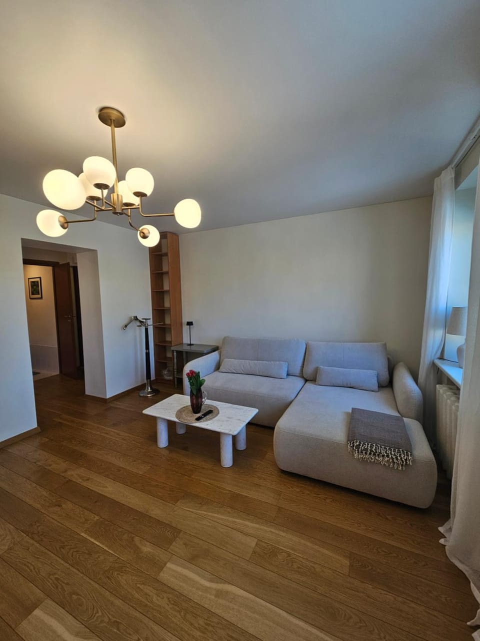 Bed, Living room, Seating area