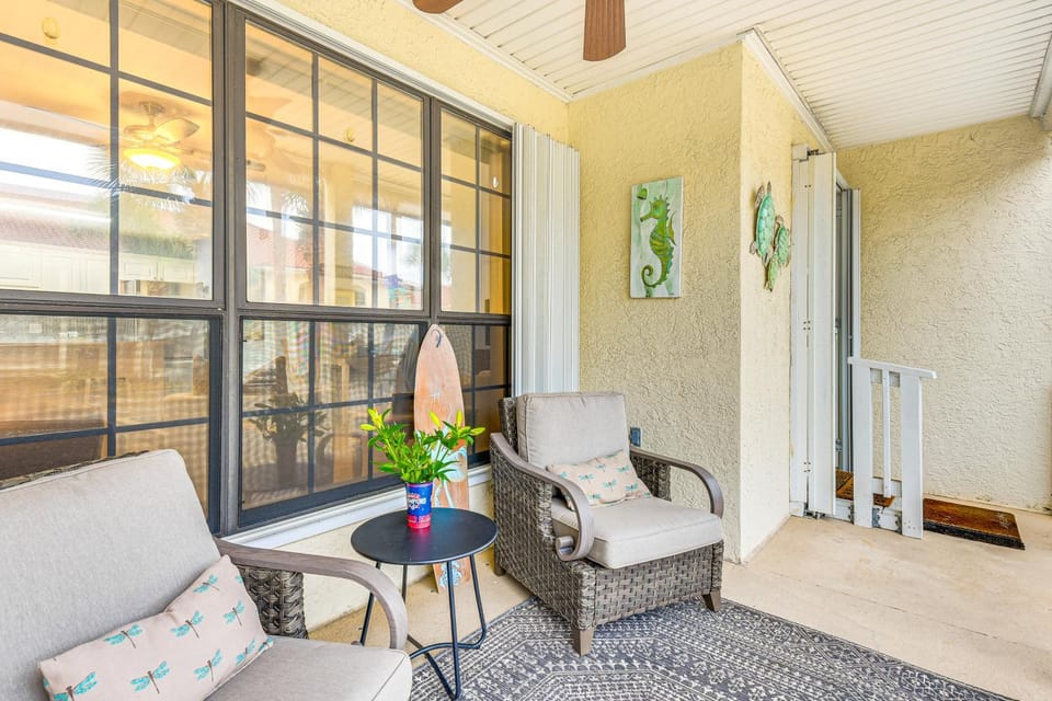 Walk to Pool & Beach: PCB Resort Getaway w/ Porch House in Panama City Beach