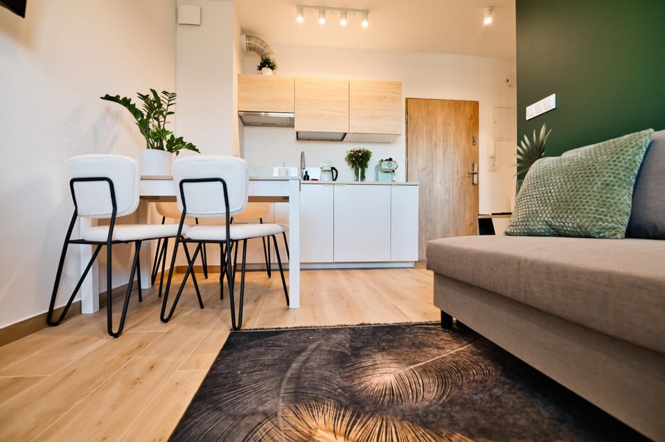 Kitchen or kitchenette, Living room, Seating area, Dining area, stove