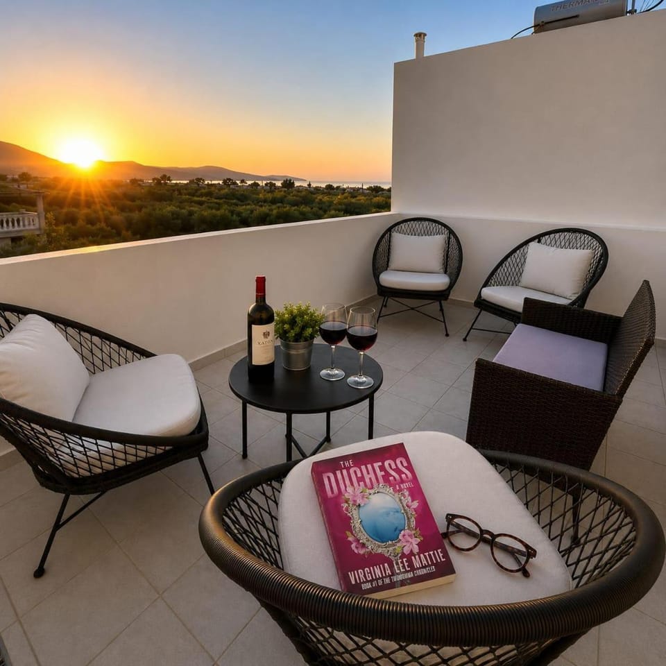 Patio, Natural landscape, View (from property/room), Balcony/Terrace, Seating area, Sunset