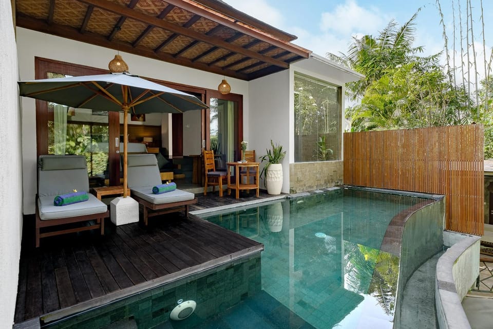 Seating area, Pool view, Swimming pool, sunbed