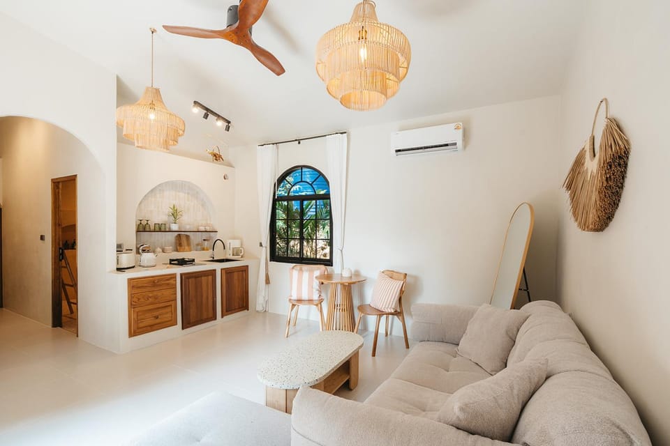 Living room, kitchen