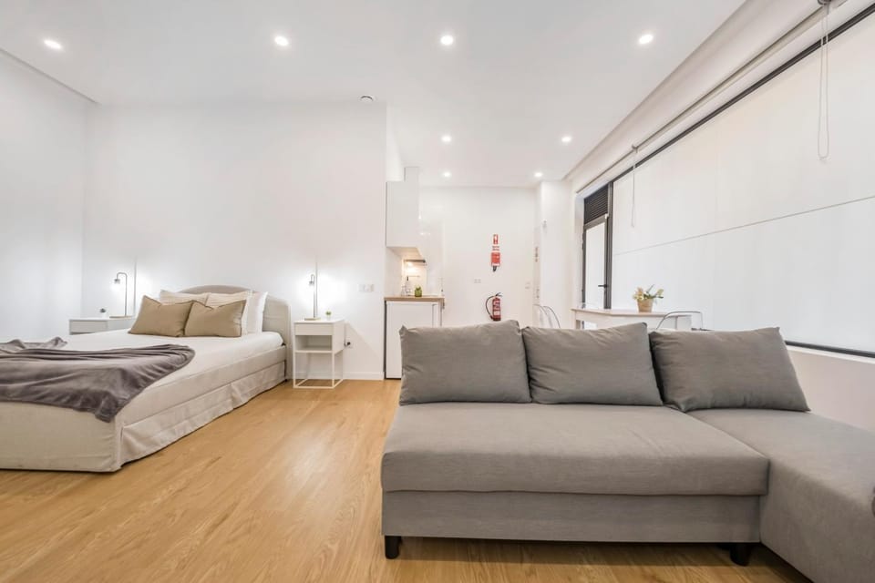 Bed, Living room, Bedroom