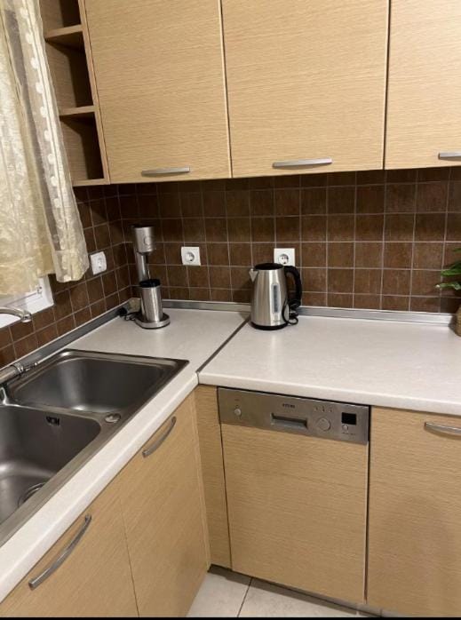 Kitchen or kitchenette, dishwasher