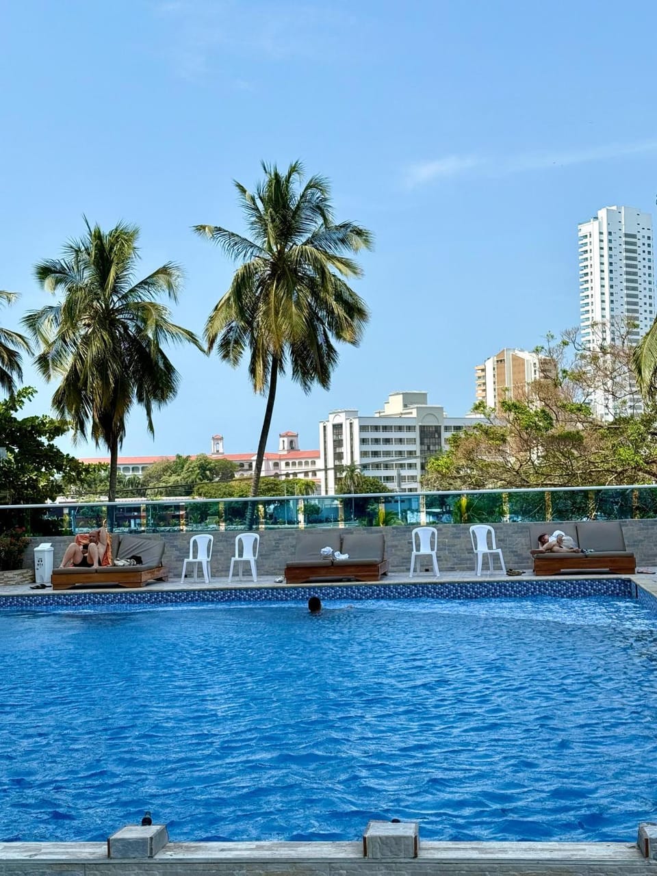 Pool view, Swimming pool, sunbed