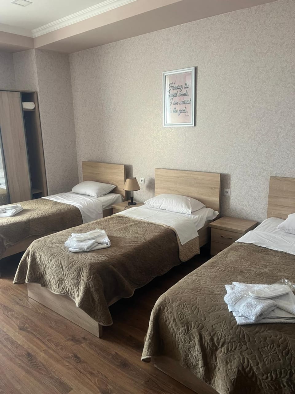 Bed, Photo of the whole room, Bedroom, towels