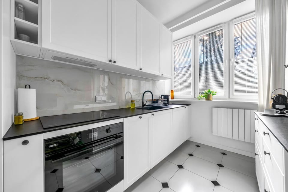 Kitchen or kitchenette, dishwasher, stove