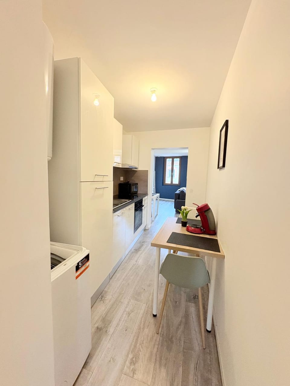 Kitchen or kitchenette, stove, kitchen