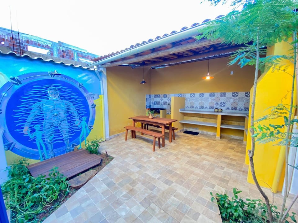 Shower, Patio, BBQ facilities, View (from property/room), Decorative detail, Dining area