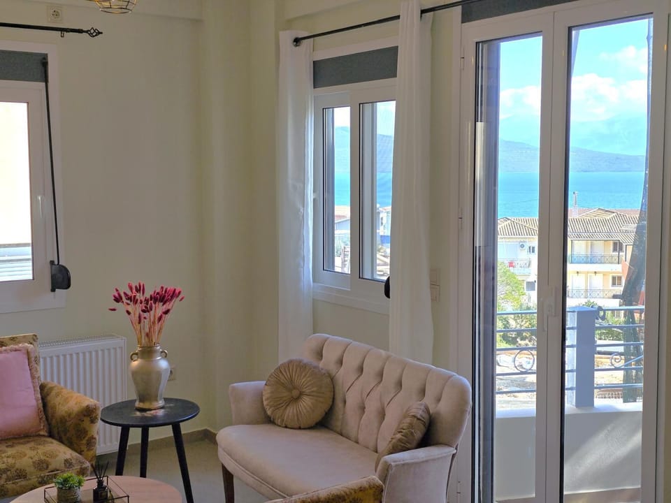 View (from property/room), Living room, Sea view