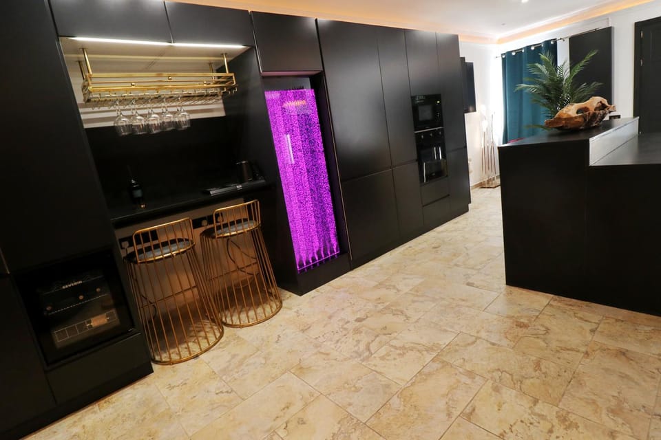 Decorative detail, minibar, oven