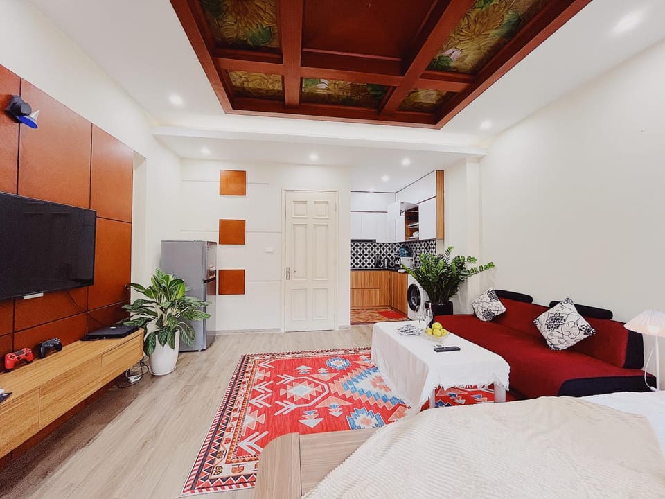 Communal lounge/ TV room, Bed, TV and multimedia, Kitchen or kitchenette, Living room, Photo of the whole room, Seating area, Evening entertainment, Bedroom