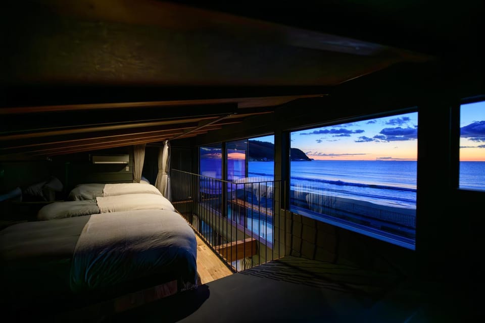 Bed, Natural landscape, Bedroom, Sea view