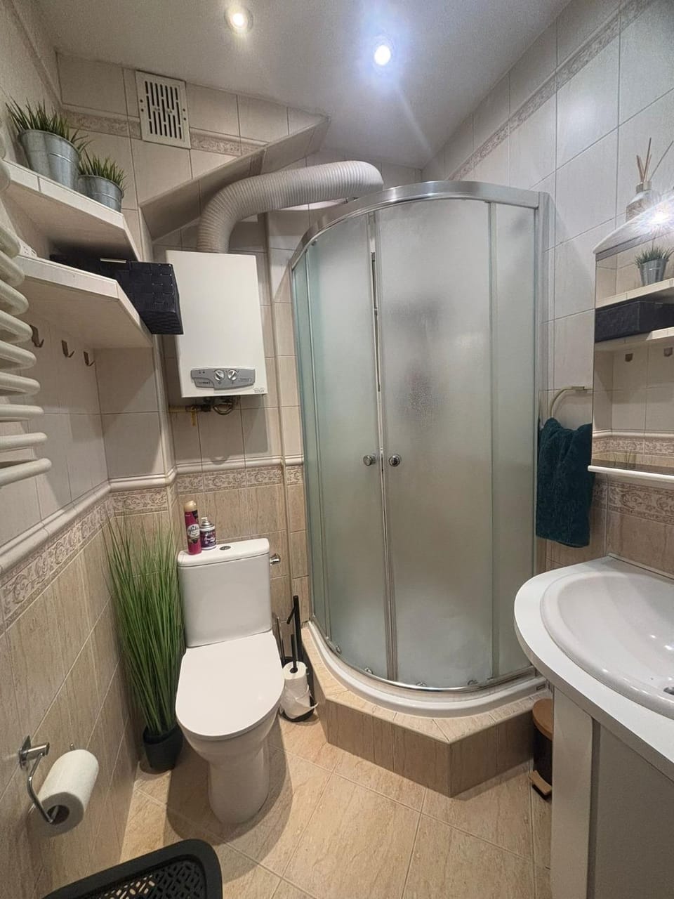 Shower, Toilet, Bathroom, towels