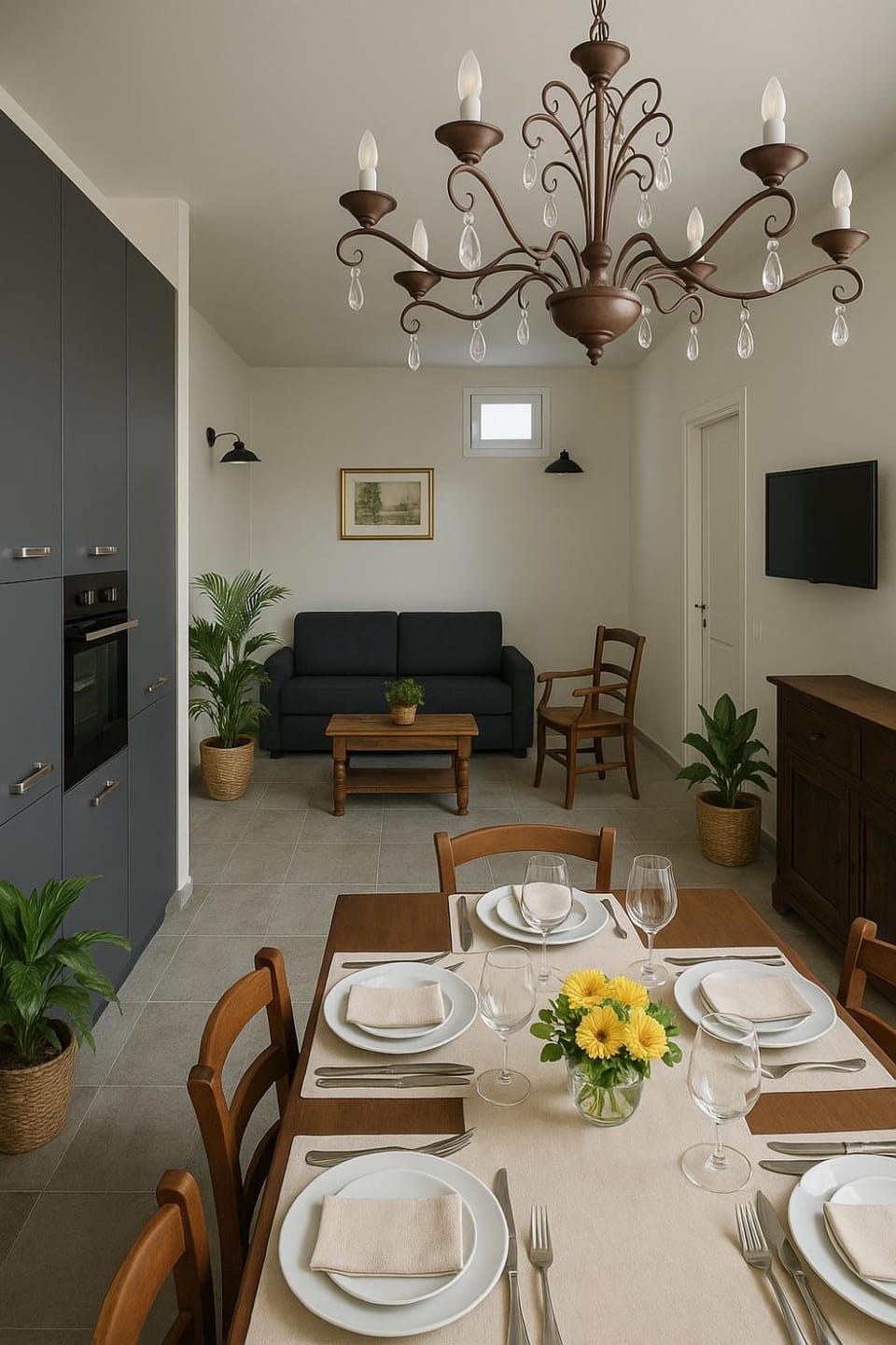 Communal lounge/ TV room, TV and multimedia, Kitchen or kitchenette, Living room, Seating area, Dining area, Evening entertainment