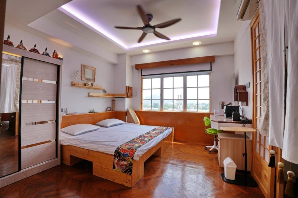 Bed, Photo of the whole room, Bedroom, air conditioner