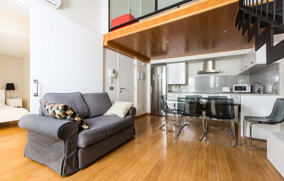 Kitchen or kitchenette, Living room, Dining area