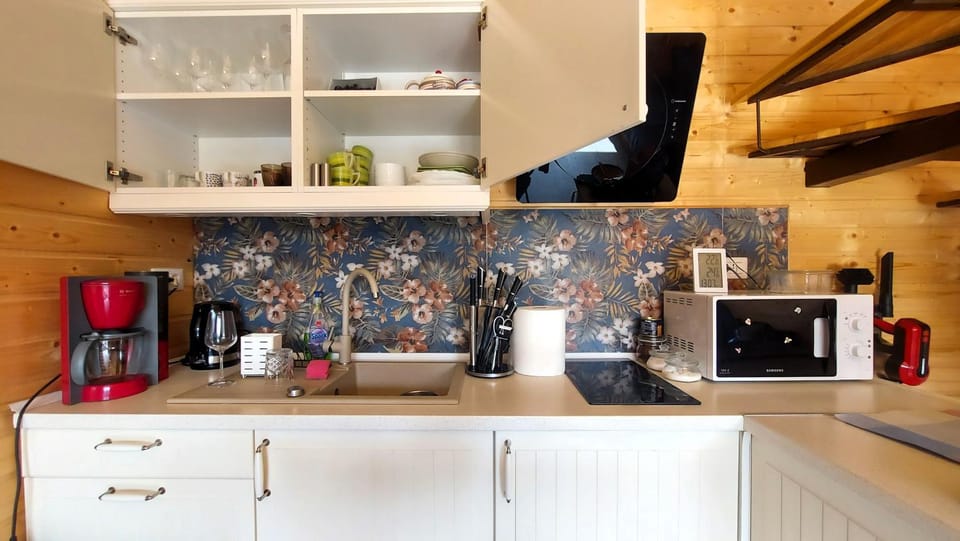 Coffee/tea facilities, Kitchen or kitchenette, microwave, stove