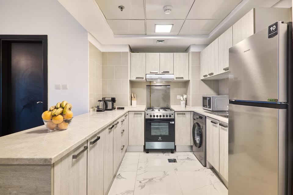 Kitchen or kitchenette, oven, stove, toaster