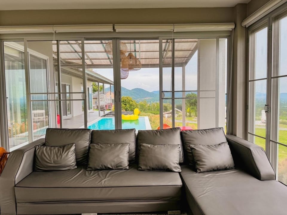 Day, Natural landscape, View (from property/room), Living room, Seating area, Mountain view