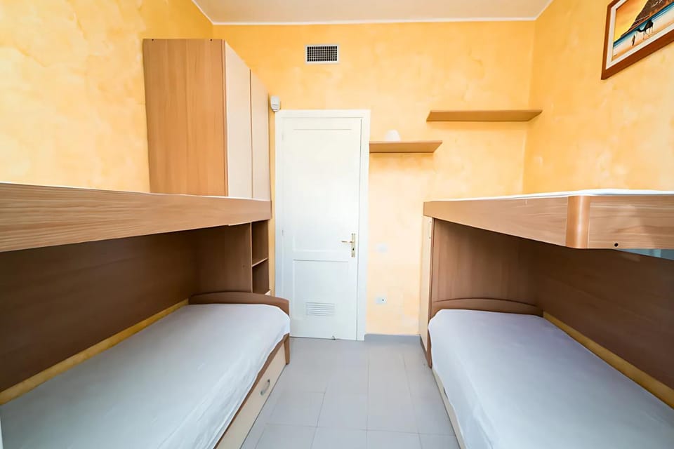 Bed, bunk bed, wardrobe