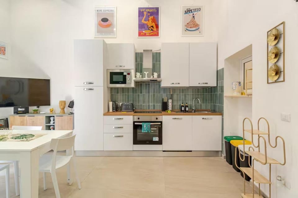 Kitchen or kitchenette, oven, stove, toaster
