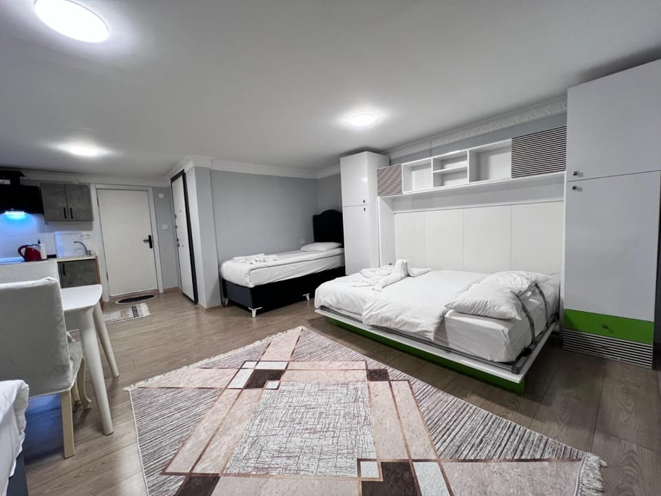 Bed, Kitchen or kitchenette, Bedroom, towels