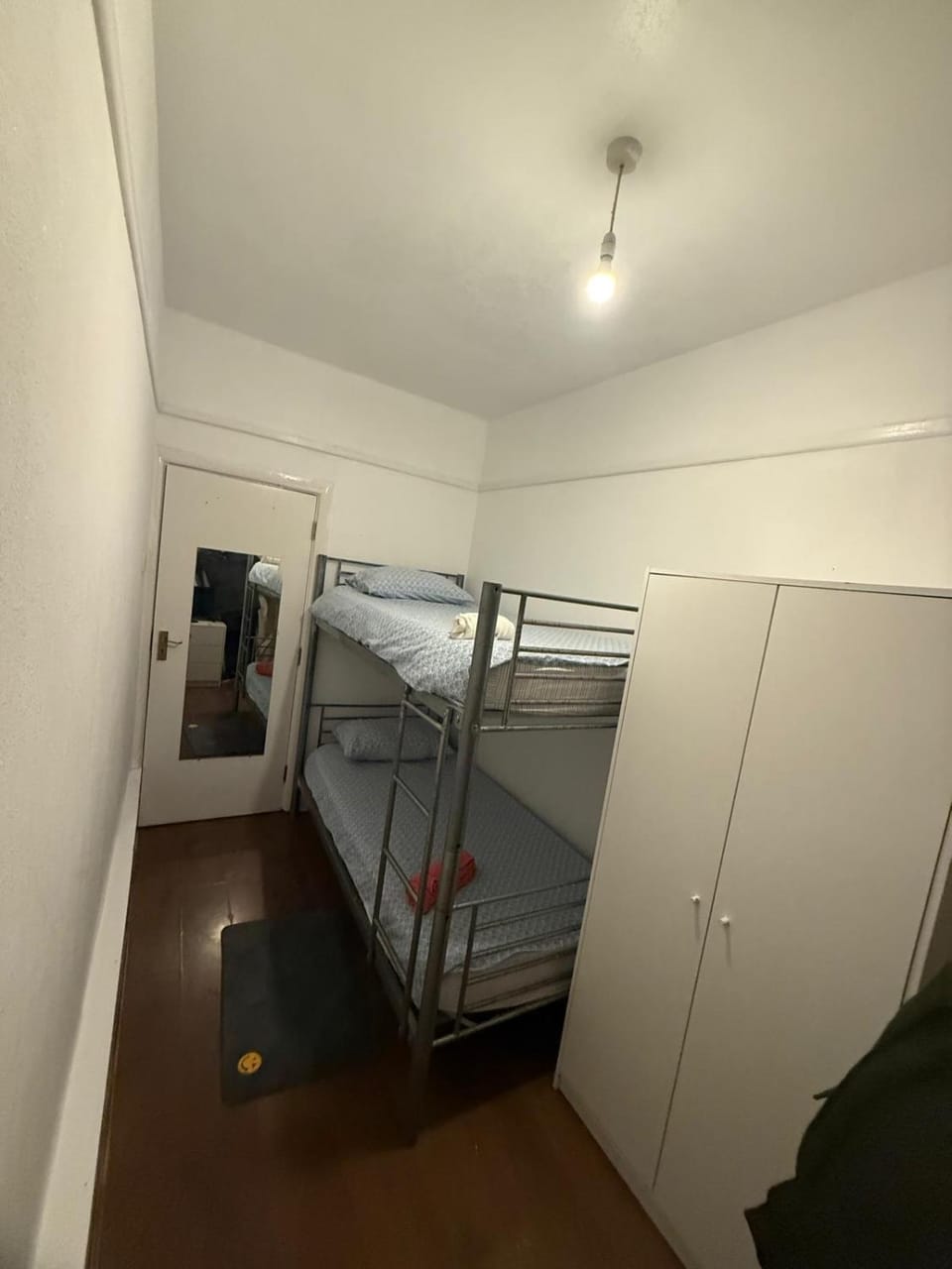 Photo of the whole room, bunk bed, wardrobe