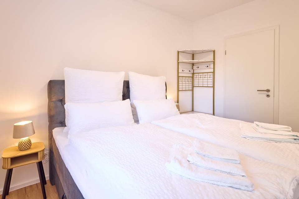 Bed, Photo of the whole room, Bedroom, towels, wardrobe