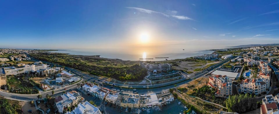 Bird's eye view, City view, Sea view, Sunset