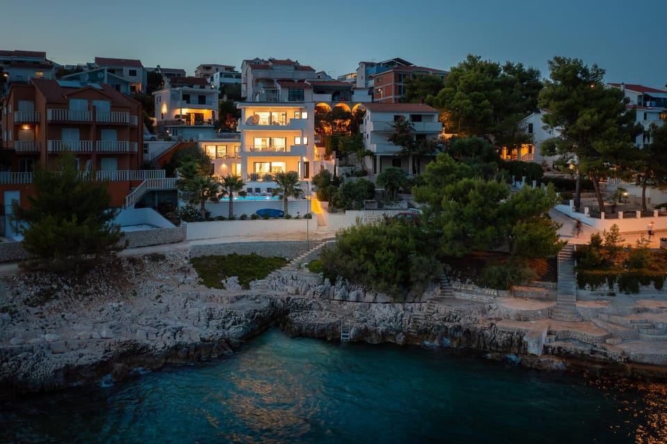 Property building, Night, Natural landscape, Sea view