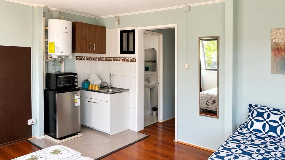 Bed, Kitchen or kitchenette, Photo of the whole room, Bedroom, minibar, oven