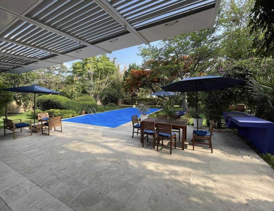 Patio, Pool view, sunbed